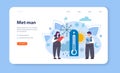 Meteorologist web banner or landing page. Weather forecaster