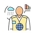 meteorologists worker color icon vector illustration Royalty Free Stock Photo