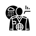 meteorologists worker glyph icon vector illustration Royalty Free Stock Photo