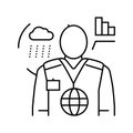 meteorologists worker line icon vector illustration Royalty Free Stock Photo