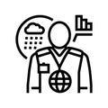 meteorologists worker line icon vector illustration Royalty Free Stock Photo
