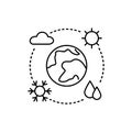 Meteorology line icon. Isolated vector element.