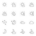 Meteorology line icons set