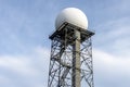 Meteorology radar weather forecast station sphere tower Royalty Free Stock Photo