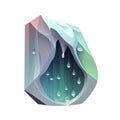 meteorology symbols raining weather overcast low poly, 3d icon polygon style isolated poligon Transparent png. Generative ai