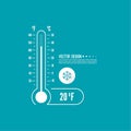 Meteorology thermometer with Celsius, Fahrenheit