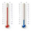 Meteorology Thermometer Temperature Celsius Fahrenheit Degree Hot Cold Weather Symbol Icons 3d Realistic Vector