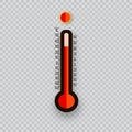 Meteorology thermometers isolated. Cold and heat temperature. Vector illustration. Celsius and fahrenheit