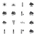 Meteorology weather vector icons set Royalty Free Stock Photo