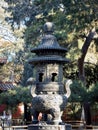 4-meter bronze incense burner, cast in 1742.  The Imperial Palace, Beijing Royalty Free Stock Photo