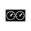 Meter control dual icon, vector illustration, black sign on isolated background