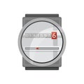 Meter counter. Electric power measurement. Electricity meter to record energy consumption. Isolated vector cartoon icon