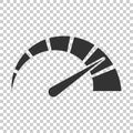 Meter dashboard icon in flat style. Credit score indicator level