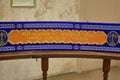 12 meter embroidered gold thread belt. Torzhok, Russia