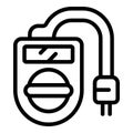Meter gas detector icon outline vector. Device check digital