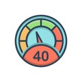 Color illustration icon for Meter, numerator and scale