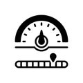 Black solid icon for Meter, speedometer and gauge Royalty Free Stock Photo