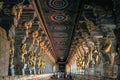 1220 meter-long corridor in Ramnathswami Temple at Rameshwaram Tamilnadu INDIA