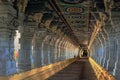 1220 meter-long corridor in Ramnathswami Temple at Rameshwaram Tamilnadu INDIA