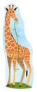 Meter wall giraffe with liana in mouth. Universal scale to fill in. Cute poster for children with funny animal. Vector