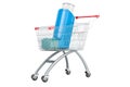 Metered-dose inhaler, MDI with shopping cart. 3D rendering Royalty Free Stock Photo