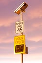 Metered speed over speed limit Royalty Free Stock Photo