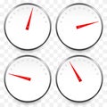 Meters, dials with red pointer. Speedometer, manometer, pressure