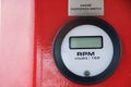 Meters or gauge in crane cabin for measure Maximun load, Engine speed , Hydraulic pressure , Temperature and fuel level