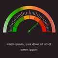 Meters Scale from green to red with arrow