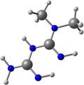 Metformin molecule isolated on white Royalty Free Stock Photo