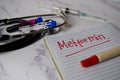 Metformin write on a book and keyword isolated on Office Desk. Healthcare/Medical Concept Royalty Free Stock Photo