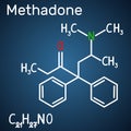 Methadone Dolophine molecule. Structural chemical formula an Royalty Free Stock Photo