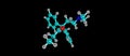 Methadone molecular structure isolated on black
