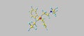 Methadone molecular structure isolated on grey