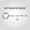 Methamphetamine atomic stucture Royalty Free Stock Photo