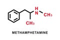 Methamphetamine chemical formula. Methamphetamine chemical molecular structure. Vector illustration Royalty Free Stock Photo
