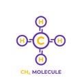 Methane ch4 molecule vector illustration Royalty Free Stock Photo