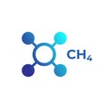 Methane molecule, ch4 icon on white Royalty Free Stock Photo