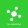 Methane molecule, CH4 vector icon Royalty Free Stock Photo