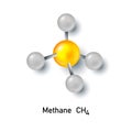 Methane molecule vector illustration. 3D design Royalty Free Stock Photo