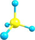 Methane molecule on white