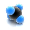 Methane molecule on white background Royalty Free Stock Photo