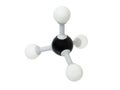 Methane molecule on white