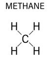 Methane natural gas molecule. Skeletal formula. Royalty Free Stock Photo