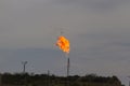 Methane plume or flare in the Permian Basin