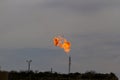 Methane plume or flare in the Permian Basin