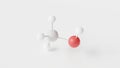 methanol molecule 3d, molecular structure, ball and stick model, structural chemical formula methyl alcohol