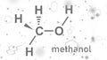 Formula of methanol. Concept of medicine and industry