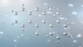methaqualone molecular structure, 3d model molecule, hypnotic sedative, structural chemical formula view from a microscope