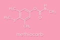 Methiocarb pesticide molecule. Skeletal formula.